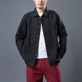 Cotton Linen Casual Jacket, Men's Long Sleeve Jacket