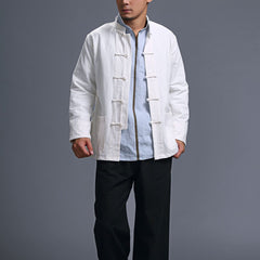Chinese Cotton Linen Casual Jacket, Vintage Frog Button Jacket