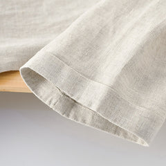 Frog Button Linen Shirt,Summer Loose Casual Summer Shirt,Short Sleeve Boat Neck Shirt