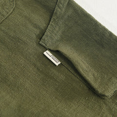 Men's summer cotton linen shorts, elastic waist cotton linen shorts with decoration