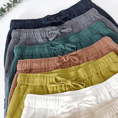 Summer cotton linen shorts, loose casual summer shorts