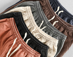 Summer cotton linen shorts, loose fitting cotton linen shorts