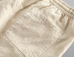 Summer cotton linen shorts, loose fitting cotton linen shorts