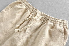 Summer cotton linen shorts, loose fitting cotton linen shorts