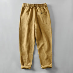 Winter thick cotton linen pants, winter cotton linen casual pants