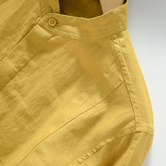 Casual long sleeve linen shirt, vintage men's linen shirt