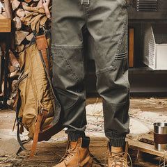 Personalised cargo pants,men's elastic waist cotton workwear ankle pants,cotton casual harem pants