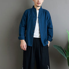 Chinese cotton and linen casual shirt, vintage Japanese kimono