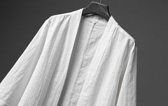 Men's summer kimono, vintage Japanese cotton linen kimono, Chinese casual cotton linen shirt 20240725