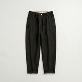 100% linen summer men's ankle pants, casual lace-up linen ankle pants