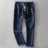 Men's Summer Linen pants, Elastic Waist Loose Linen Trousers