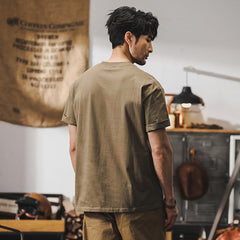 Summer Printed Cotton Short Sleeve T-Shirt, Retro Loose Casual Short Sleeve T-Shirt 20240804