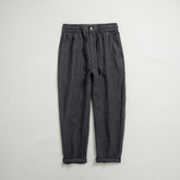 100% Linen Summer Ankle Pants, 4 Colours Men's Elastic Waist Tie Linen Ankle Pants