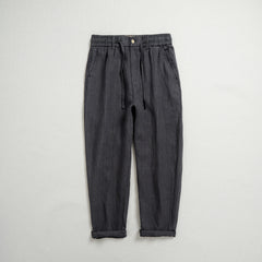 100% Linen Summer Ankle Pants, 4 Colours Men's Elastic Waist Tie Linen Ankle Pants
