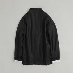 Men's loose cotton kimono, retro casual cotton jacket