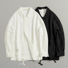 Men's loose comfortable cotton jacket, Lyocell fabric jacket