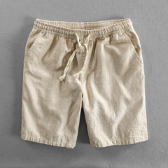 Summer cotton linen shorts, loose fitting cotton linen shorts