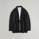 Men's loose cotton kimono, retro casual cotton jacket