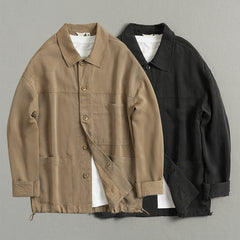 Men's loose comfortable cotton jacket, bamboo fiber fabric jacket