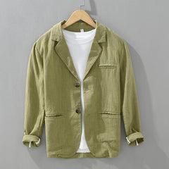 Men's Cotton Linen Jacket, Loose Casual Suit Jacket