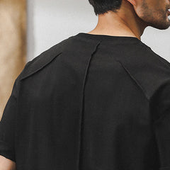 Summer solid color cotton short-sleeved T-shirt, retro loose casual short-sleeved T-shirt 20240804