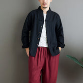 Chinese cotton and linen casual shirt, vintage Japanese kimono