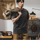 Summer solid color cotton short-sleeved T-shirt, retro loose casual short-sleeved T-shirt 20240804