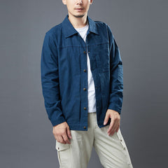 Cotton Linen Casual Jacket, Men's Long Sleeve Jacket