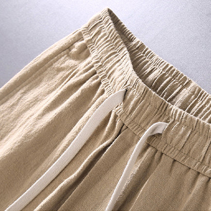 Summer Cotton Linen Ankle Pants, Casual Loose Cotton Linen Tapered Pants