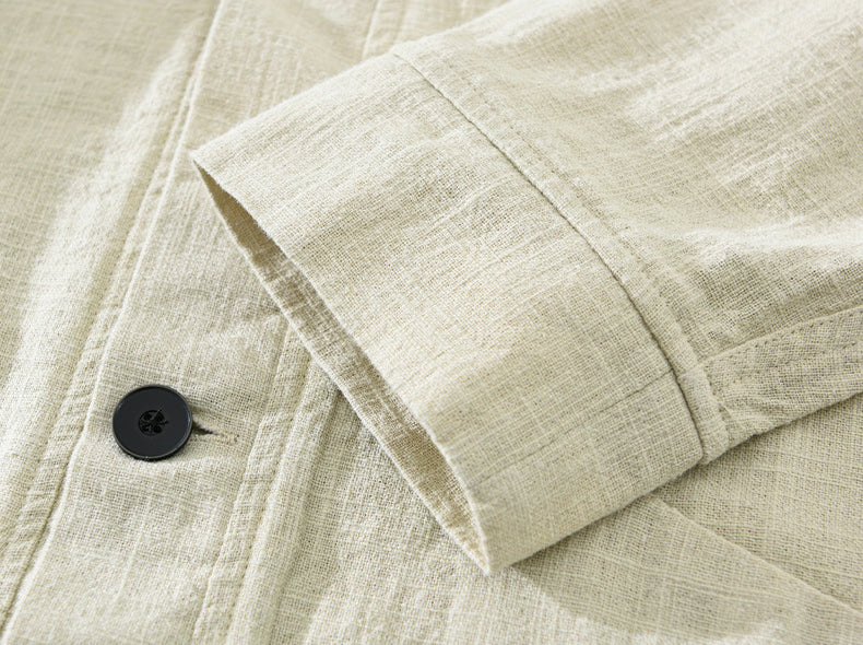 Cotton and linen kimono jacket, men's linen jacket, Japanese casual kimono