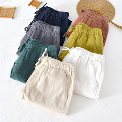 Summer cotton linen shorts, loose  casual summer shorts