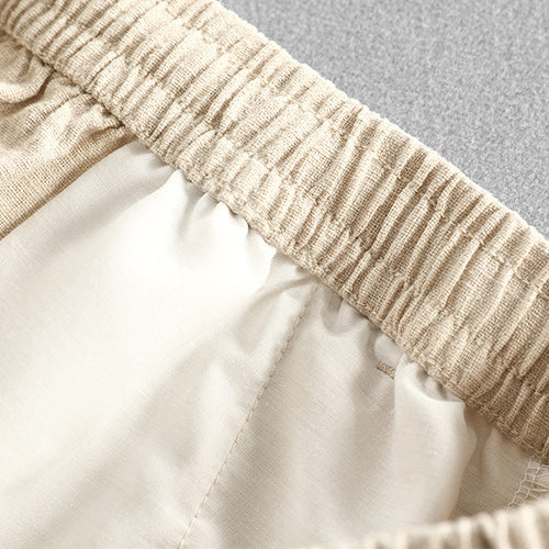 Summer elastic waist cotton linen pants, loose casual linen pants