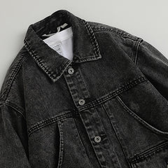 Men's denim jacket, vintage washed denim jacket