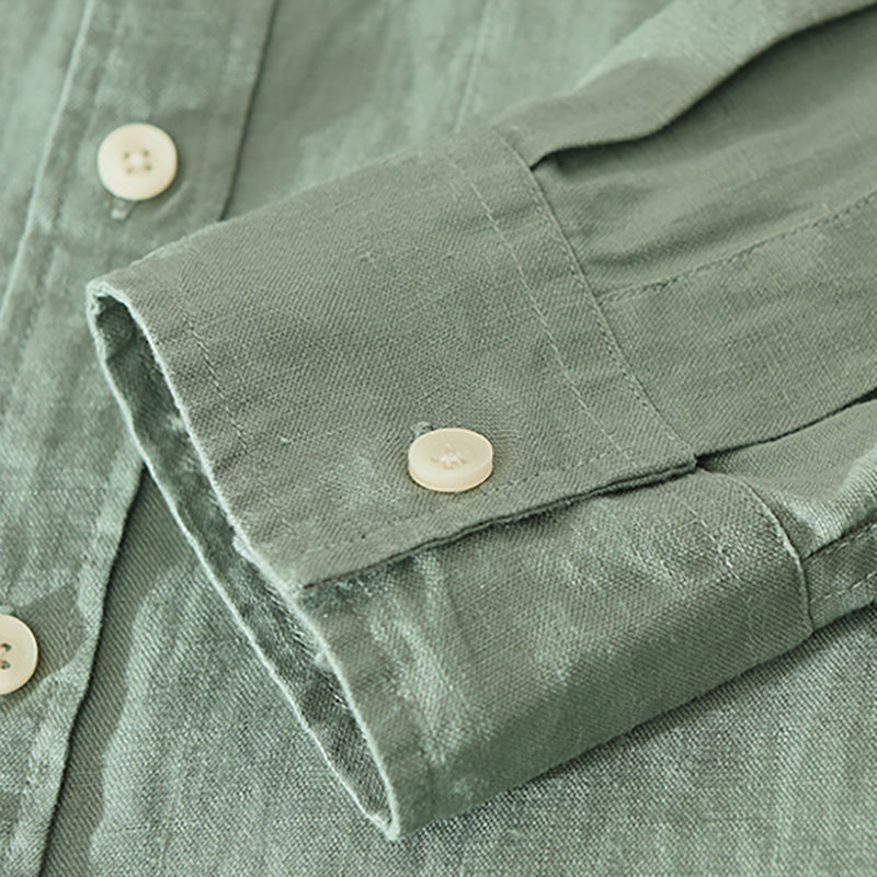 100% linen long sleeve shirt, summer loose 100% linen shirt.