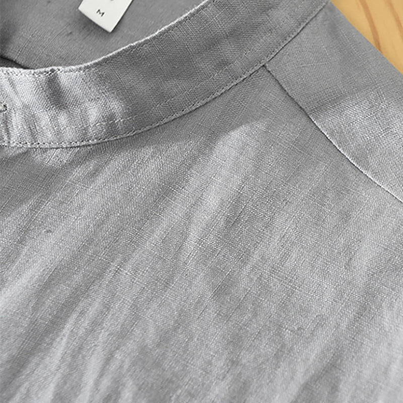 100% linen long sleeve shirt, summer loose 100% linen shirt.