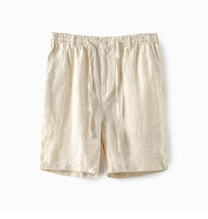 Men's linen shorts, elasticated waist linen shorts