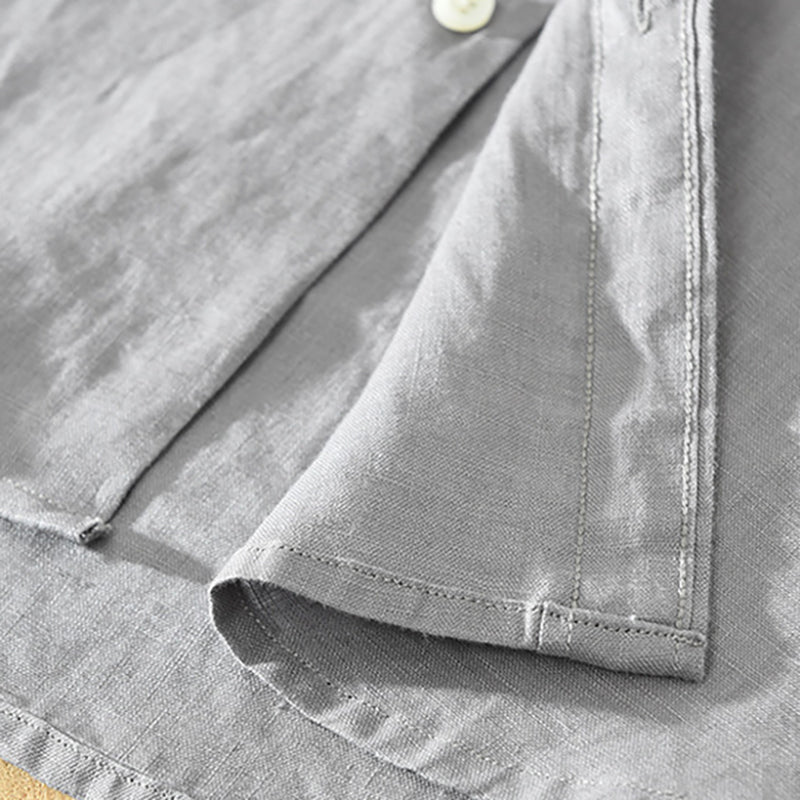 100% linen long sleeve shirt, summer loose 100% linen shirt.