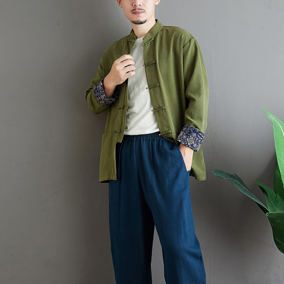 Chinese Cotton and Linen Casual Jacket, Chinese Frog Button Jacket, Bruce Lee Kung Fu Jacket