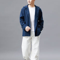 Chinese Cotton Linen Casual Hooded Jacket, Chinese Frog Button Jacket, Bruce Lee Kung Fu Jacket