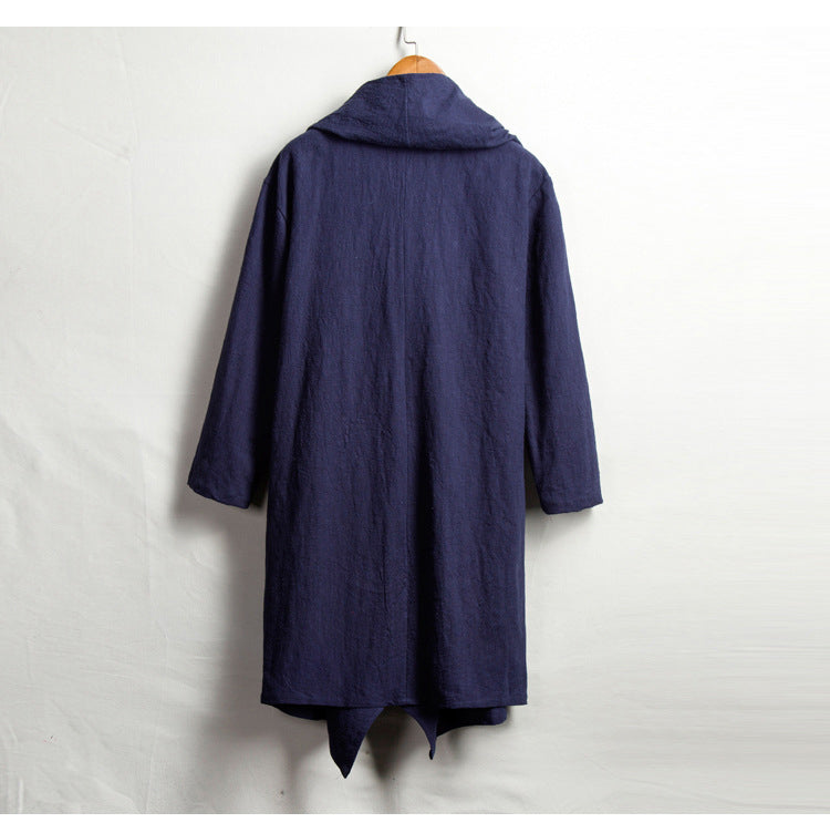 Men's Vintage Cotton-Linen Jacket, Cotton-Linen Cape