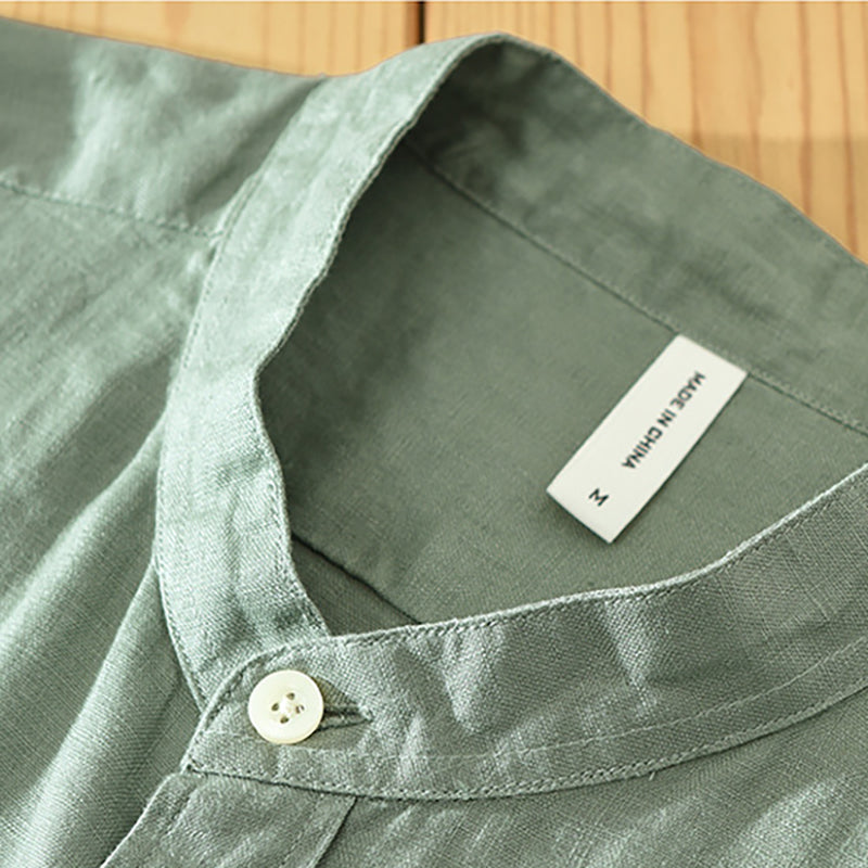 100% linen long sleeve shirt, summer loose 100% linen shirt.