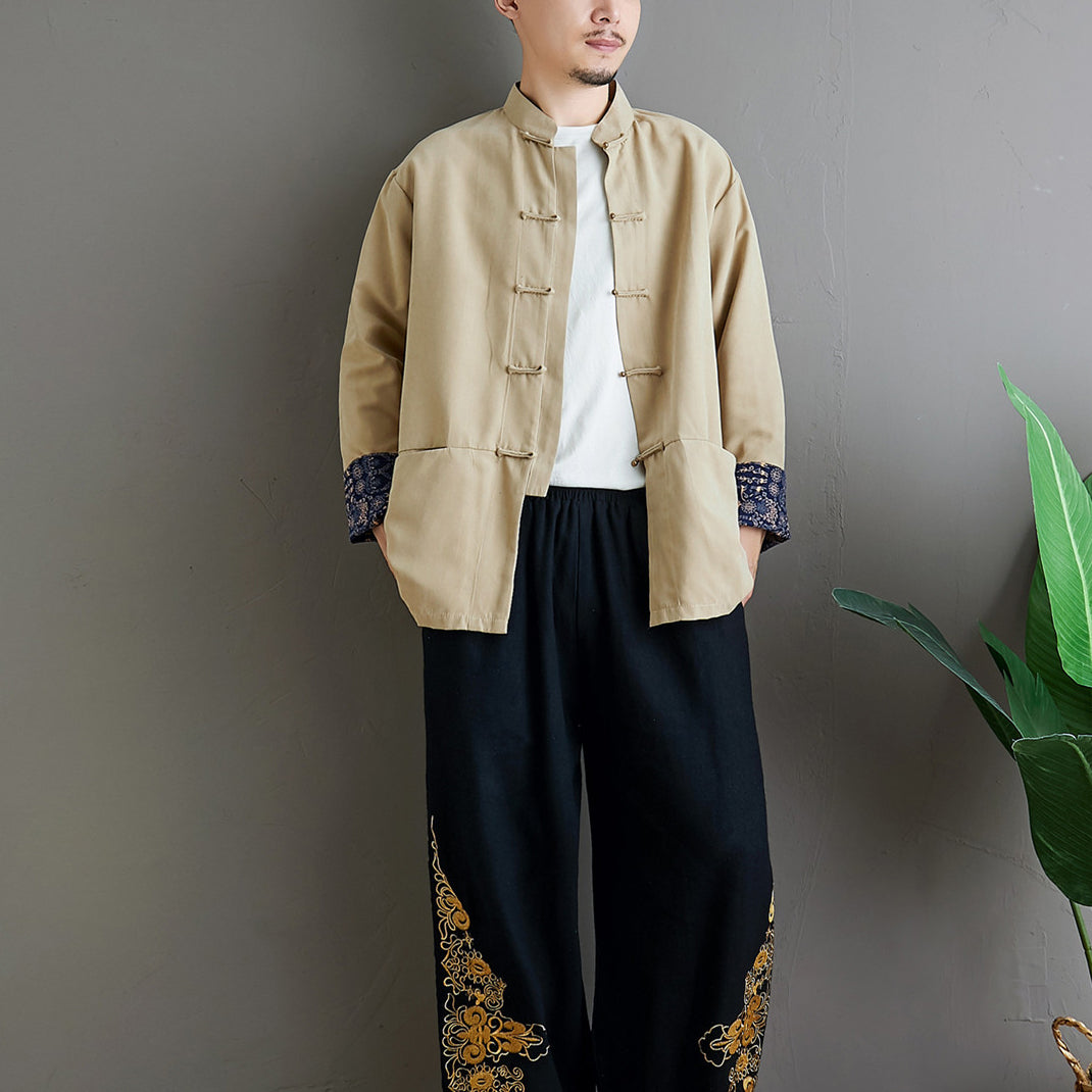 Chinese Cotton and Linen Casual Jacket, Chinese Frog Button Jacket, Bruce Lee Kung Fu Jacket