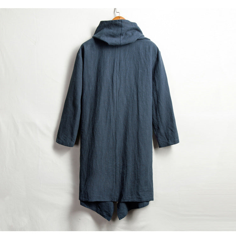Men's Vintage Cotton-Linen Jacket, Cotton-Linen Cape