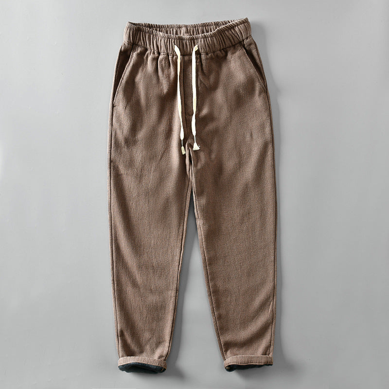 Winter thick cotton  linen pants, winter cotton  linen casual pants