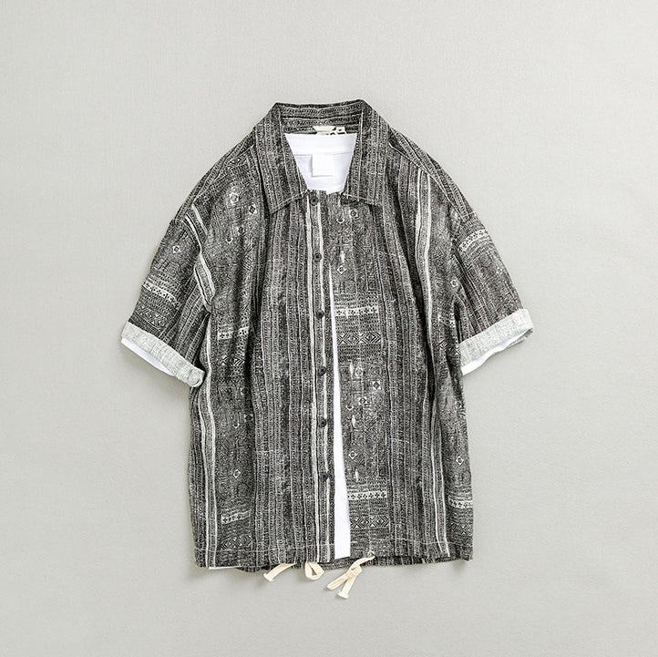 Men's 100% linen shirt, 3-color casual loose oversize linen shirt, summer linen shirt