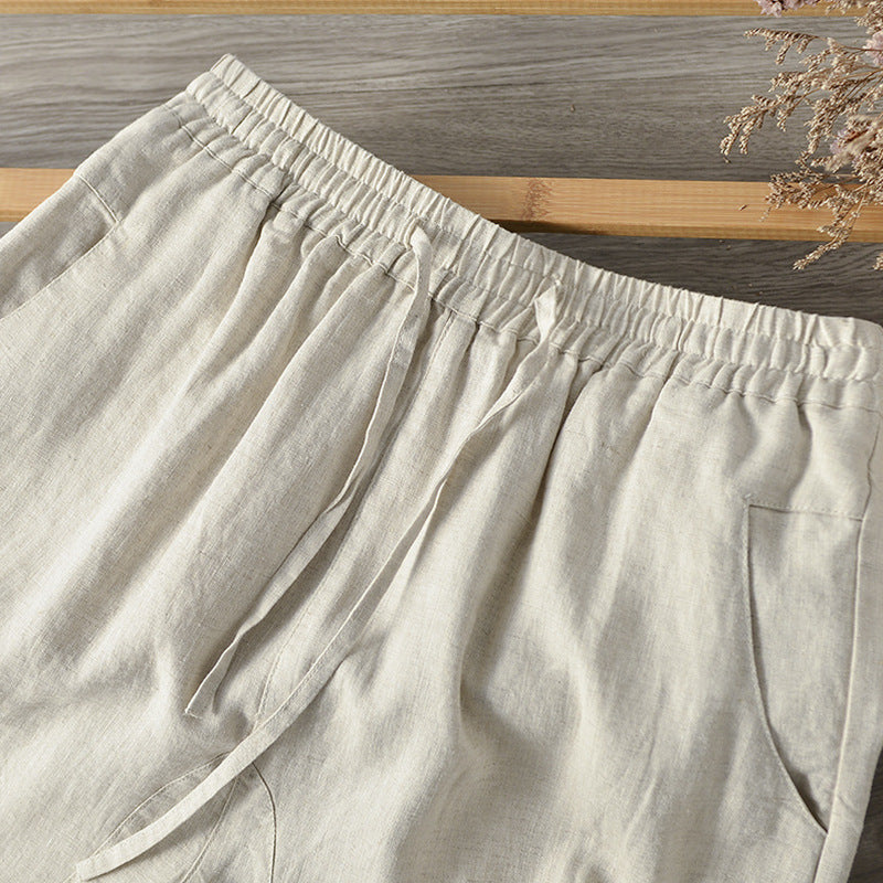 Men's linen harem pants, vintage loose linen ankle pants