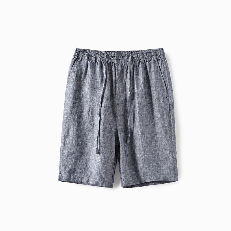 Men's linen shorts, elasticated waist linen shorts