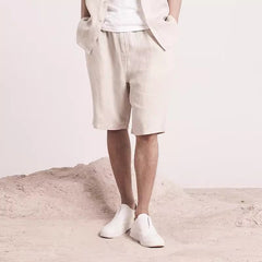 Men's linen shorts, elasticated waist linen shorts