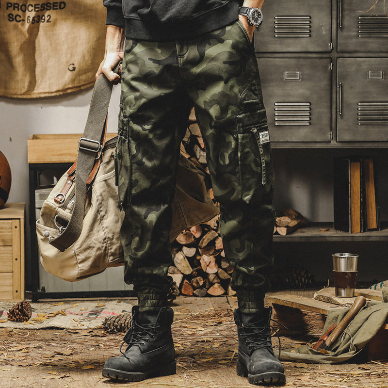 Men's Camouflage Cargo Pants,Cotton Ankle Pants,Cotton Work Pants,Casual Ankle Pants