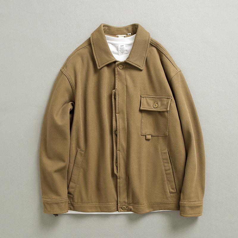 Men's Japanese cotton jacket,  loose casual cotton jacket